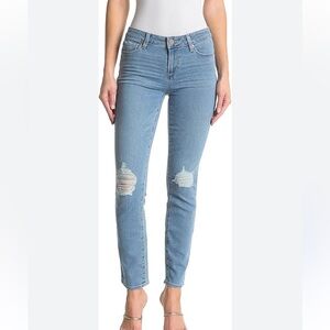 PAIGE Skyline Ankle Peg Ella Destructed Jeans 26 Blue